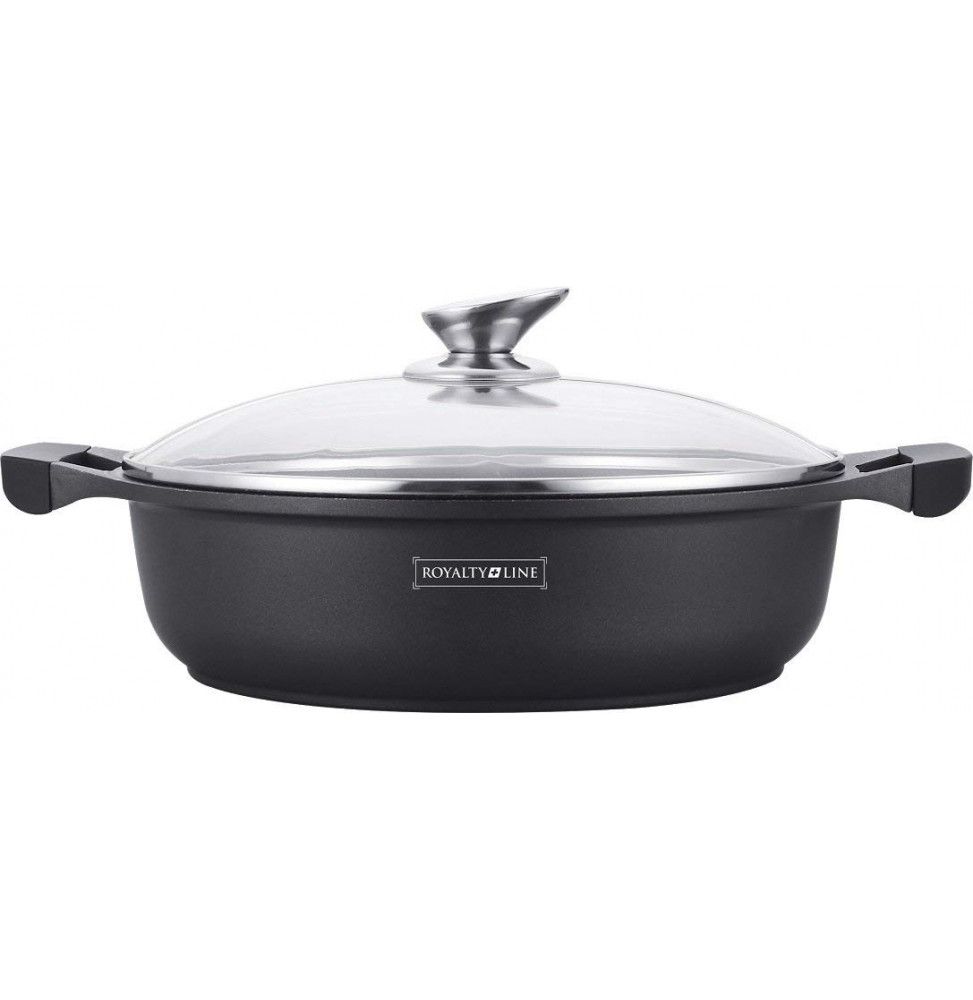 Casserole avec revêtement en marbre - D 30 cm - Noir