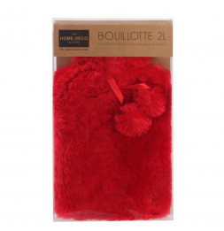 Bouillotte effet fourrure - 2 L - Rouge