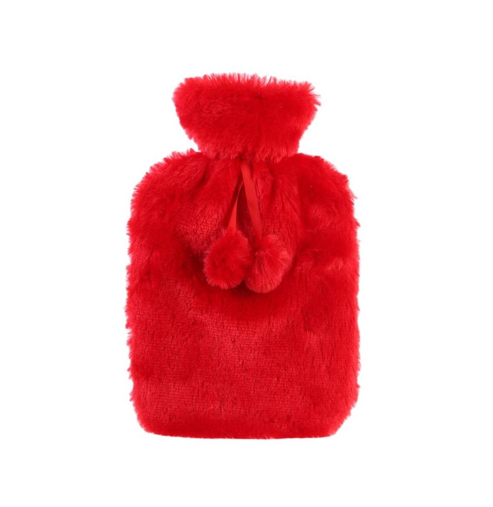 Bouillotte effet fourrure - 2 L - Rouge