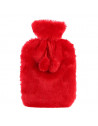 Bouillotte effet fourrure - 2 L - Rouge