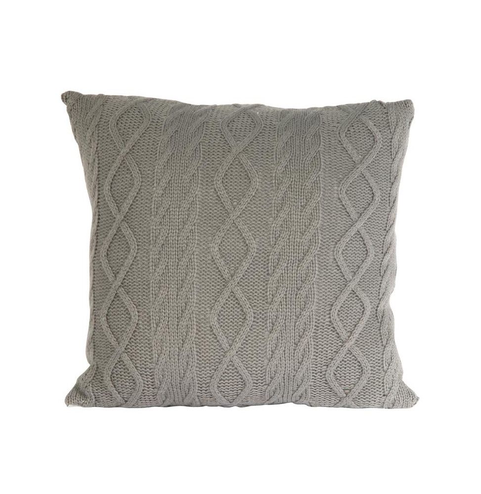 Coussin déhoussable - Tricot gris - 40 x 40 cm