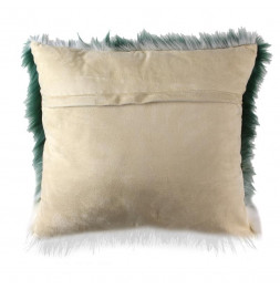 Coussin avec fausse fourrure - Tie and Die - 45 x 45 cm - Vert