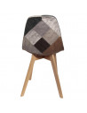 Chaise design - Effet cuir - Patchwork