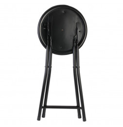 Tabouret pliable imitation velours - Noir