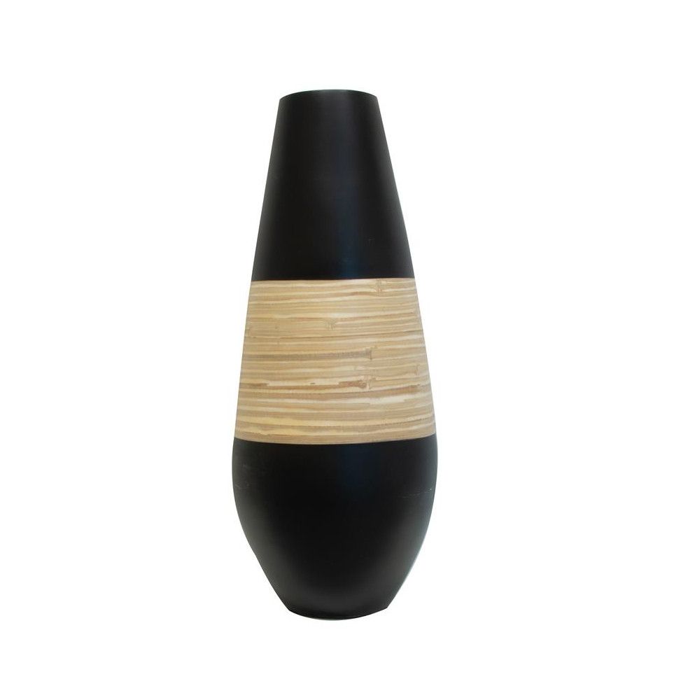 Vase en bambou - H 60 cm - Noir