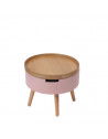 Table de chevet empilable de 3 niveaux - L 38 x l 38 x H 55 cm - Rose