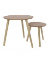 Set de 2 tables gigognes rondes - L 48 x l 48 x H 45 cm - Beige