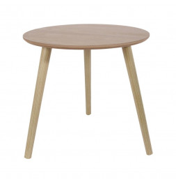 Set de 2 tables gigognes rondes - L 48 x l 48 x H 45 cm - Beige