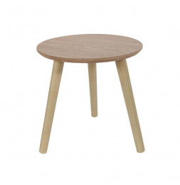 Set de 2 tables gigognes rondes - L 48 x l 48 x H 45 cm - Beige