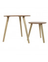 Set de 2 tables gigognes rondes - L 48 x l 48 x H 45 cm - Beige