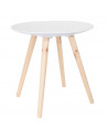 Set de 2 tables gigognes plateau rond motif gouttelette - L 49,5 x l 49,5 x H 49,5 cm - Blanc