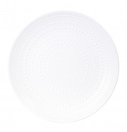 Set de 2 tables gigognes plateau rond motif gouttelette - L 49,5 x l 49,5 x H 49,5 cm - Blanc