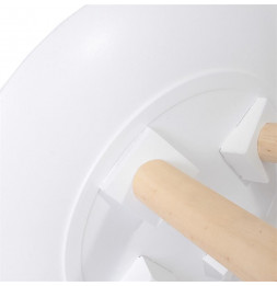 Set de 2 tables gigognes plateau rond motif gouttelette - L 49,5 x l 49,5 x H 49,5 cm - Blanc