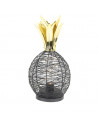 Lampe à poser à Led en forme d'ananas - L 15 x l 15 x H 27,5 cm - Noir et Doré