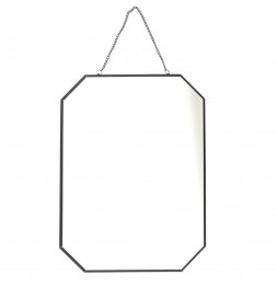 Lot de 3 miroirs avec angles obliques - L 30 x l 0,3 x H 40 cm - Noir