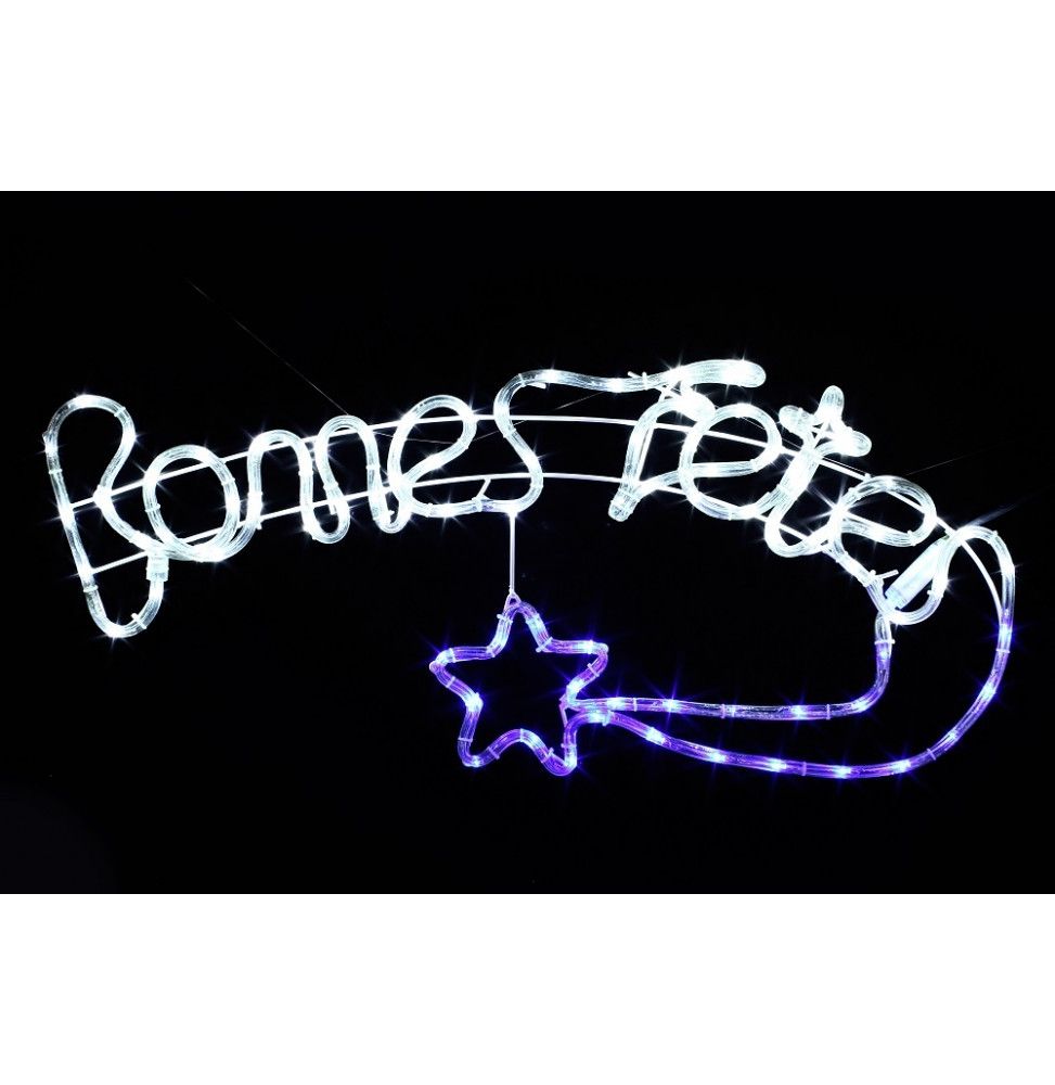 Guirlande lumineuse en tube flexible - Inscription Bonnes fêtes