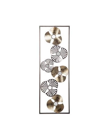 Décoration murale fleurs en métal - L 31 x H 89 cm - Doré