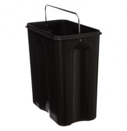 Poubelle rectangle - 5 L - Inox - Noir