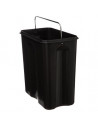 Poubelle rectangle - 5 L - Inox - Noir