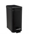 Poubelle rectangle - 5 L - Inox - Noir