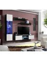 Ensemble TV mural - FLY R3 - 210 x 40 x 190 cm - Blanc et noir