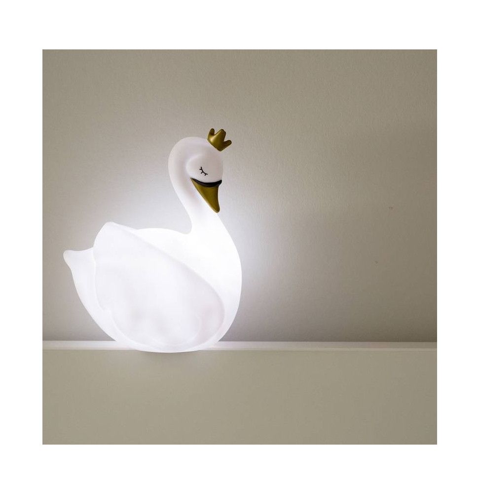 Veilleuse cygne La Dame Blanche - L 18 x l 18 x H 22 cm - Blanc