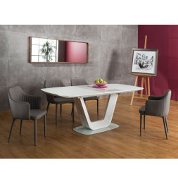 Table extensible 10 personnes - Armani - 160-220 x 90 x 76 cm - Blanc