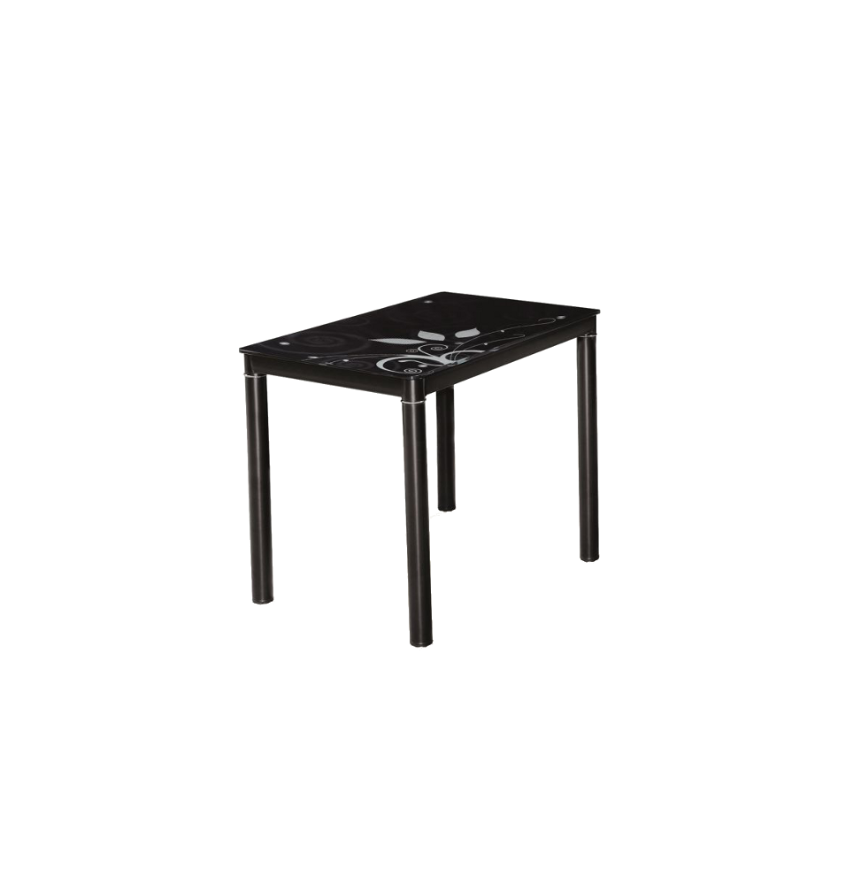 Table rectangulaire 6 personnes - Damar - 100 x 60 x 75 cm - Noir