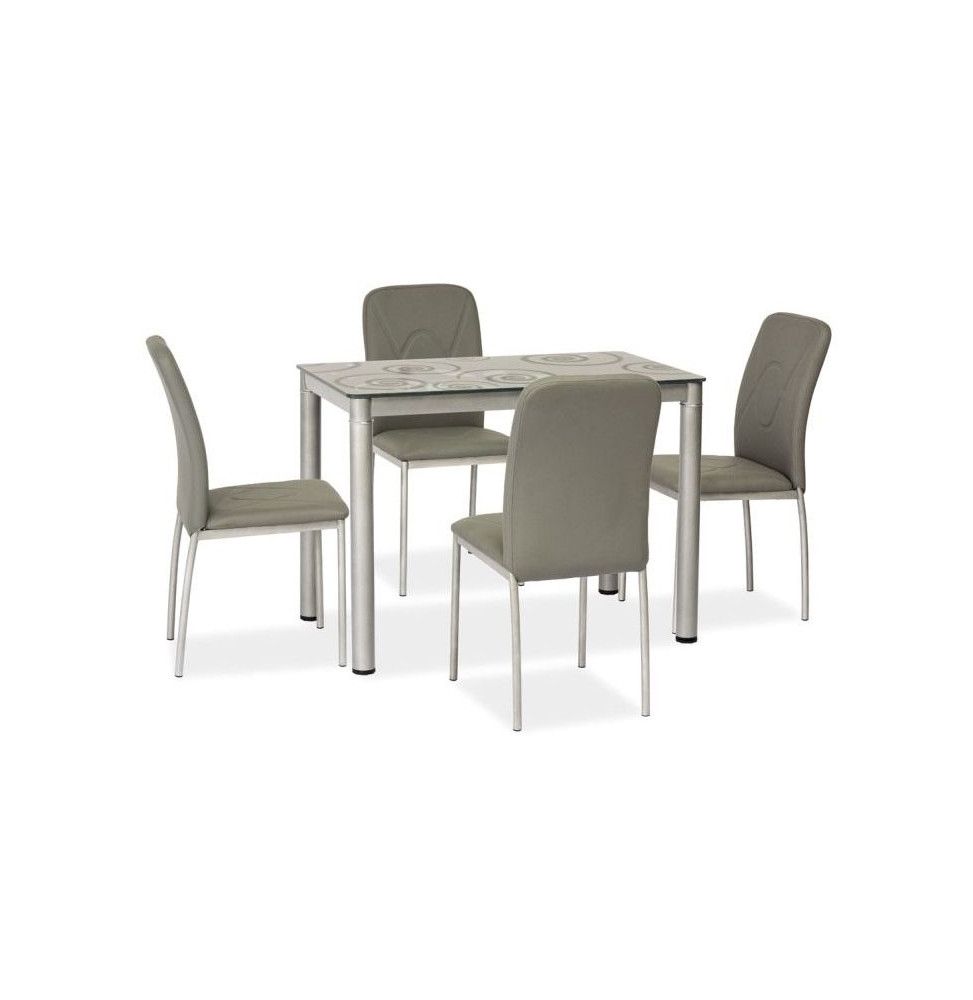 Table rectangulaire 6 personnes - Damar - 100 x 60 x 75 cm - Gris