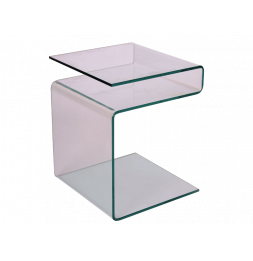 Table basse graphique - Epi - 42 x 38 x 48 cm - Verre