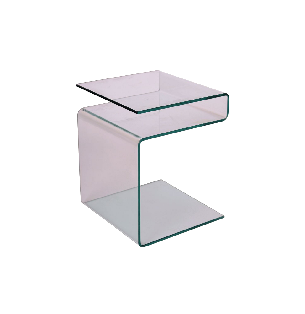 Table basse graphique - Epi - 42 x 38 x 48 cm - Verre