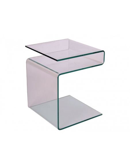 Table basse graphique - Epi - 42 x 38 x 48 cm - Verre