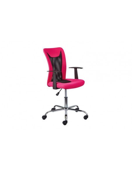 Chaise de bureau à roulettes Donny - l 48 x P 55 x H 89-99 cm - Rose