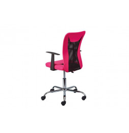 Chaise de bureau à roulettes Donny - l 48 x P 55 x H 89-99 cm - Rose