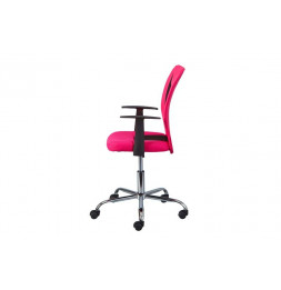 Chaise de bureau à roulettes Donny - l 48 x P 55 x H 89-99 cm - Rose