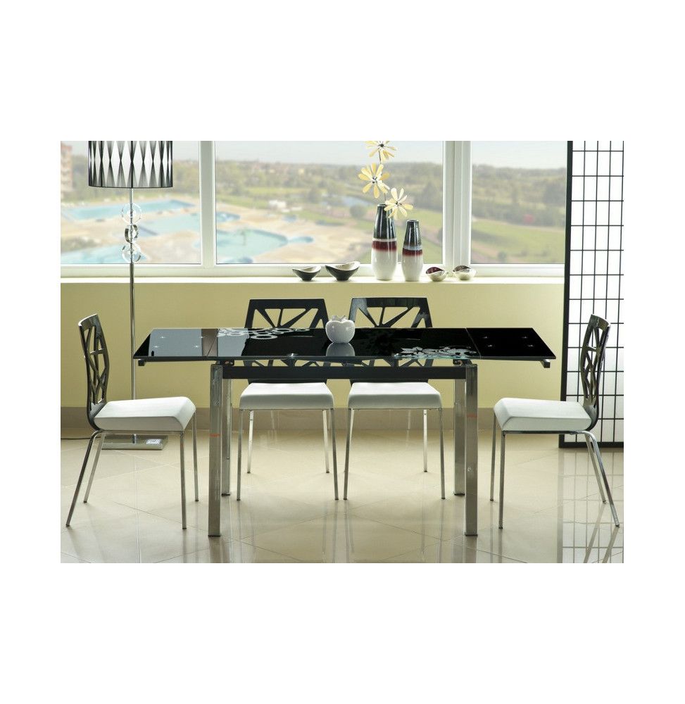 Table extensible 8 personnes - GD017 - 110-170 x 74 x 75 cm - Noir