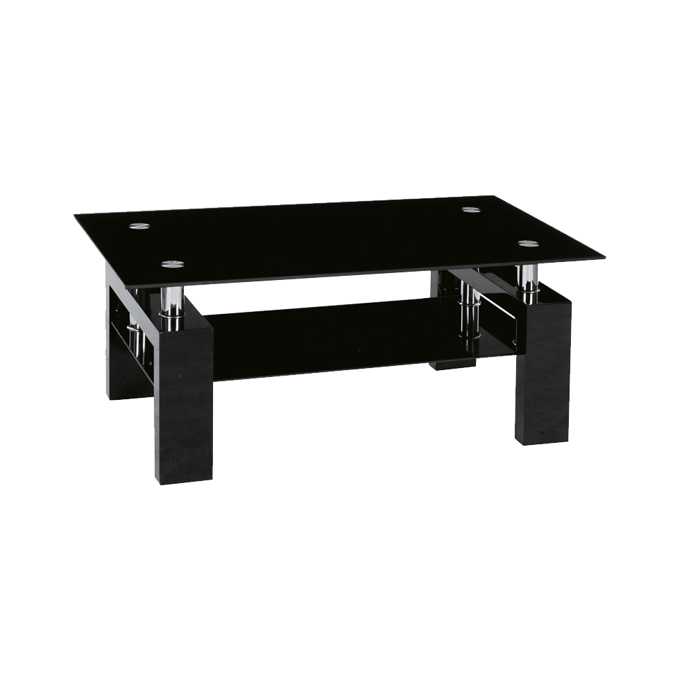 Table basse double niveau - Lisa II - 110 x 60 x 55 cm - Noir