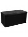 Pouf coffre de rangement - L 76,6 x l 38 x H 37,5 cm - Noir