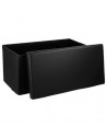 Pouf coffre de rangement - L 76,6 x l 38 x H 37,5 cm - Noir