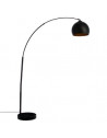 Lampadaire en métal avec intérieur d'abat-jour doré-cuivré - L 110 x l 31 x H 175 cm - Noir