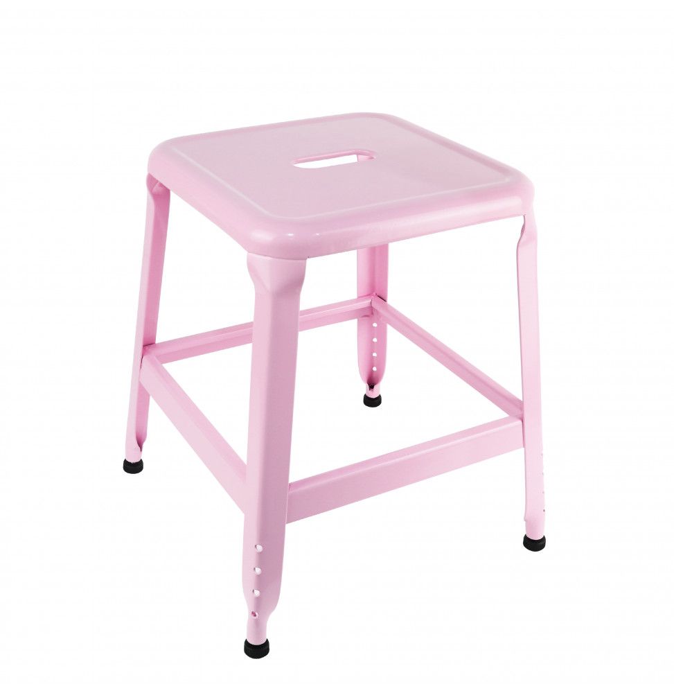 Tabouret transportable en inox -Rose