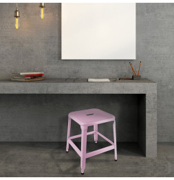 Tabouret transportable en inox -Rose