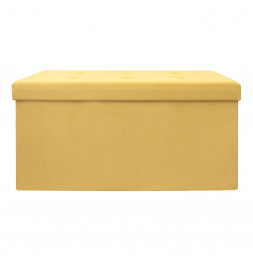 Coffre banc pliable Suédine - Jaune