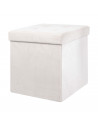 Coffre pouf pliable Suédine - Beige