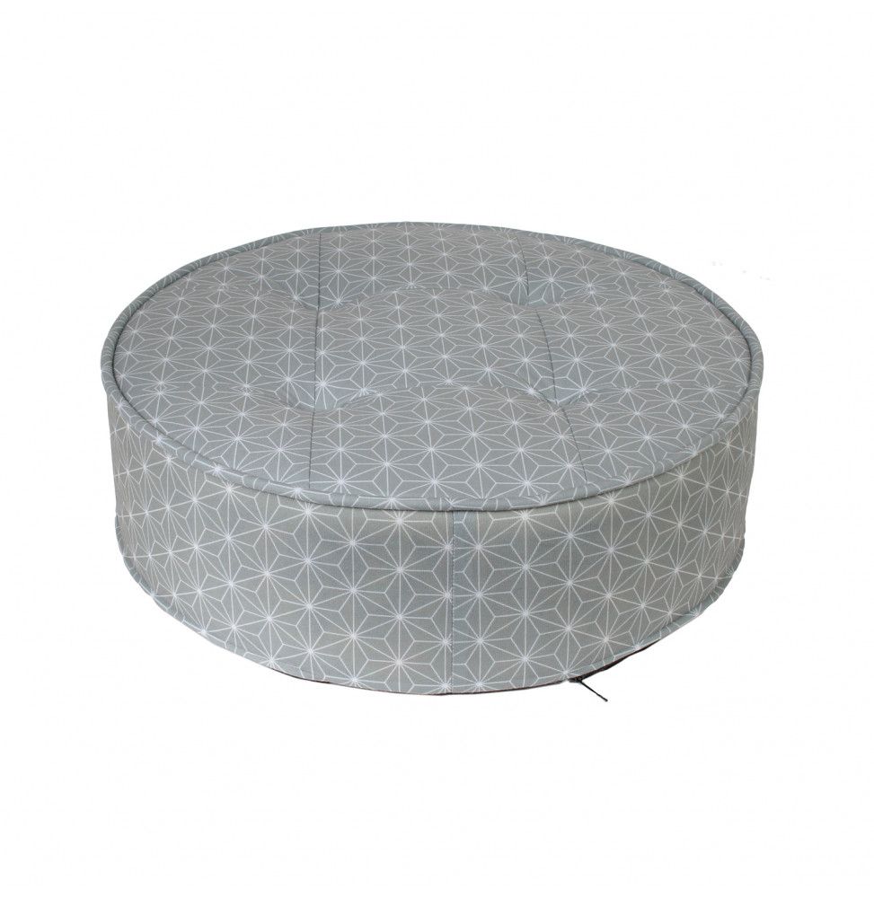 Coussin de sol rond imprimé - Gris clair