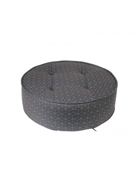 Coussin de sol rond imprimé - Gris foncé