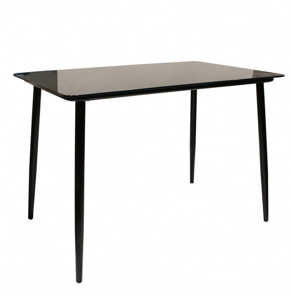 Table de repas en verre - L 110 x l 70 x H 75 cm - Noir