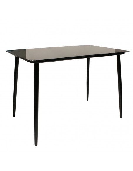 Table de repas en verre - L 110 x l 70 x H 75 cm - Noir