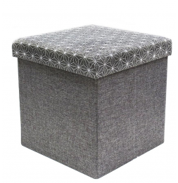 Coffre pouf pliable imprimé - Gris