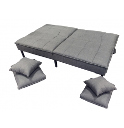 Canapé convertible - L 197 x l 90 x H 84 cm - Gris